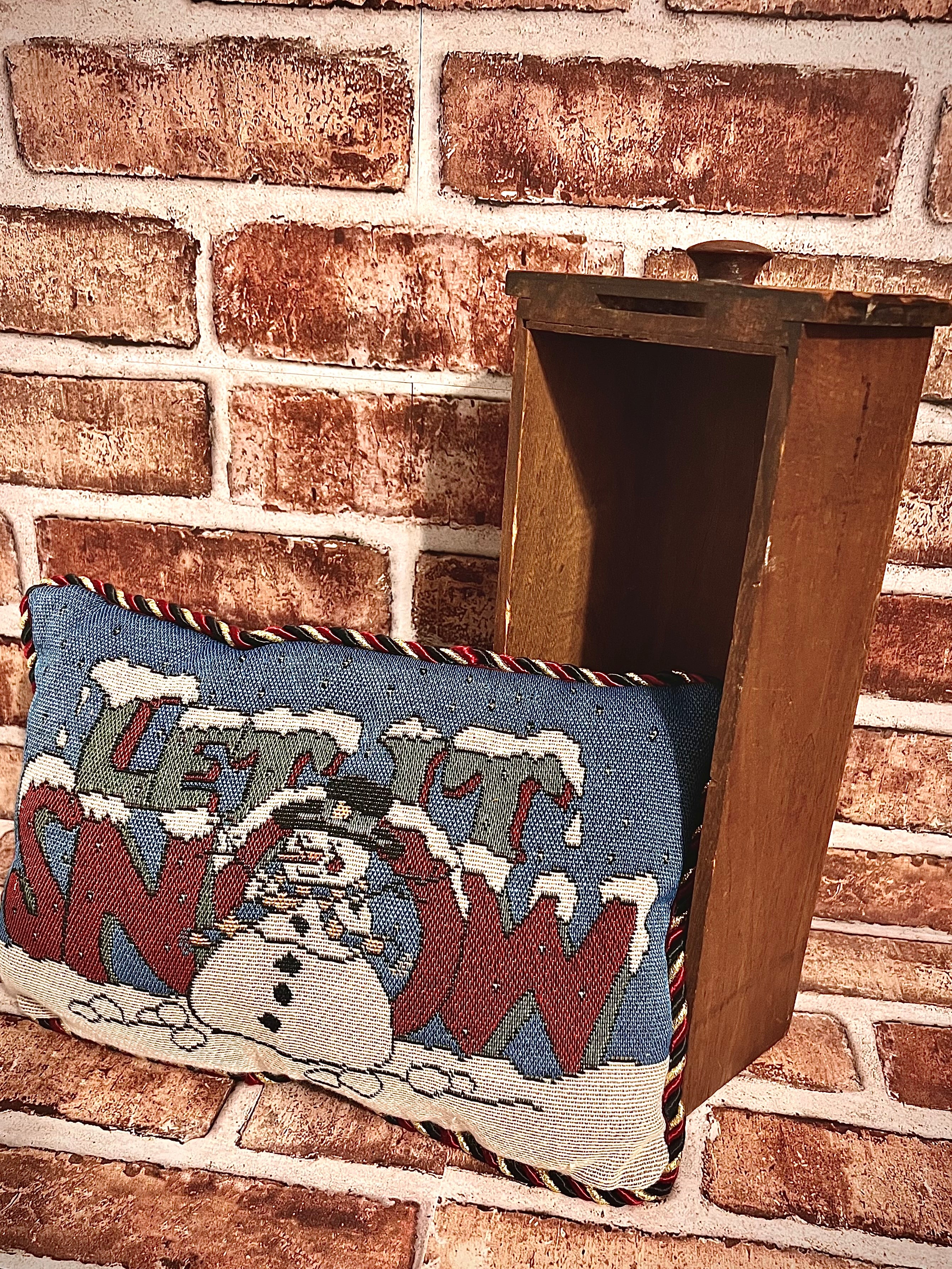 Sewing table drawer and needlework accent pillow